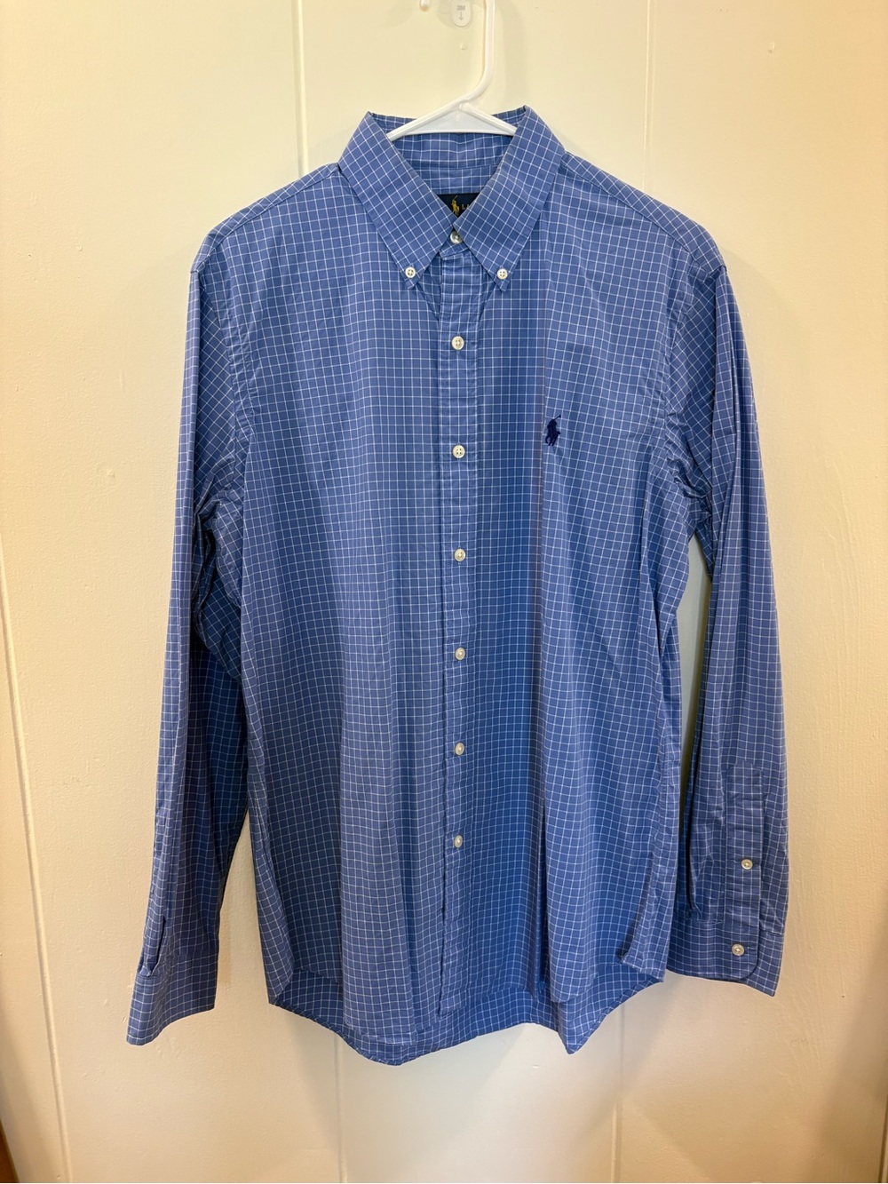 Ralph Lauren Blue Windowpane Casual Button-Down Shirt